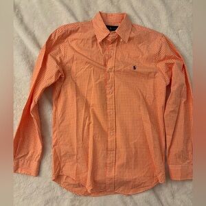 Men's Orange Checkered Shirt Ralph Lauren Size Small